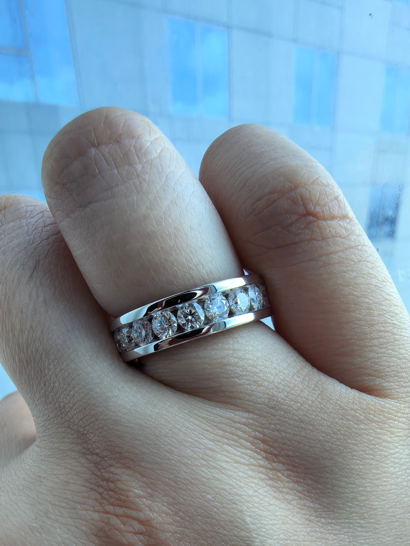 3mm round full eternity bulky ring