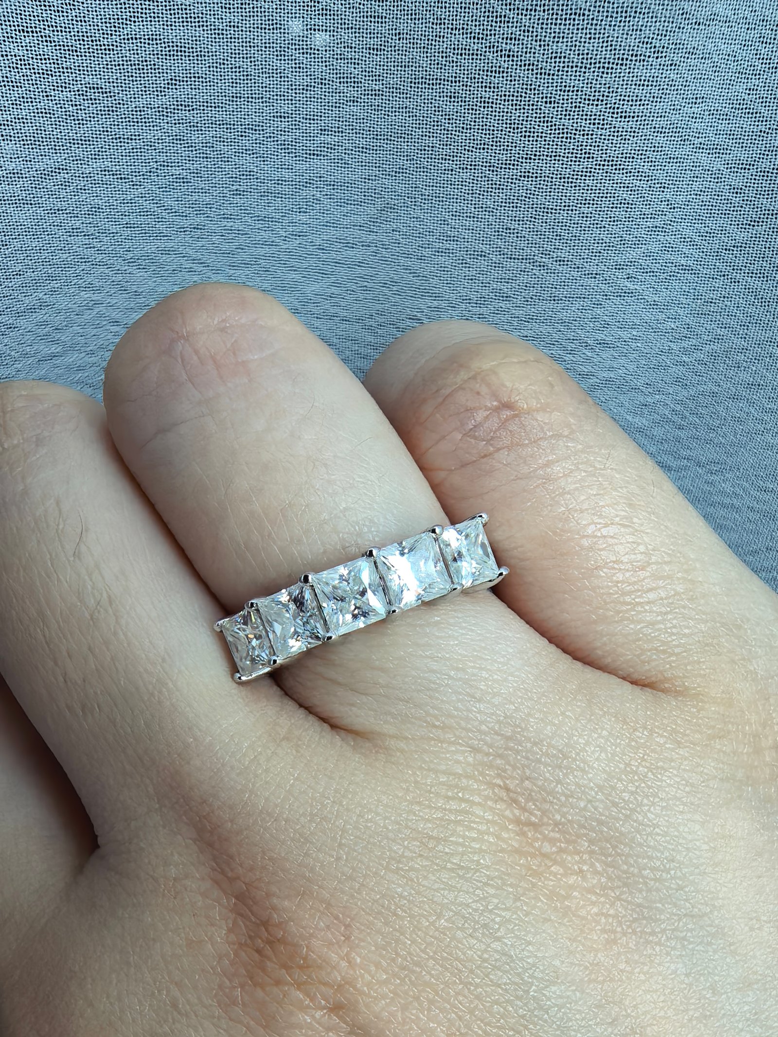 5mm princess half eternity ring 